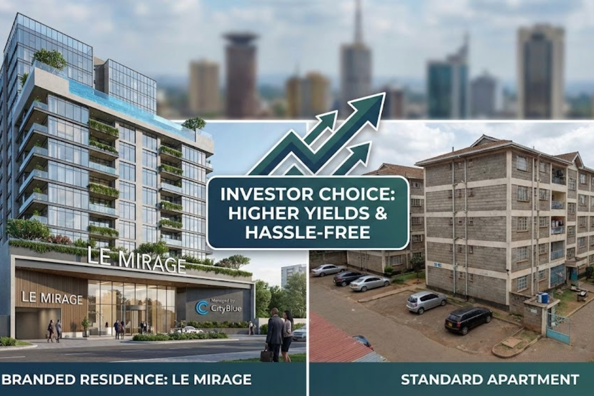 Interior view of CityBlue Le Mirage branded residence in Westlands