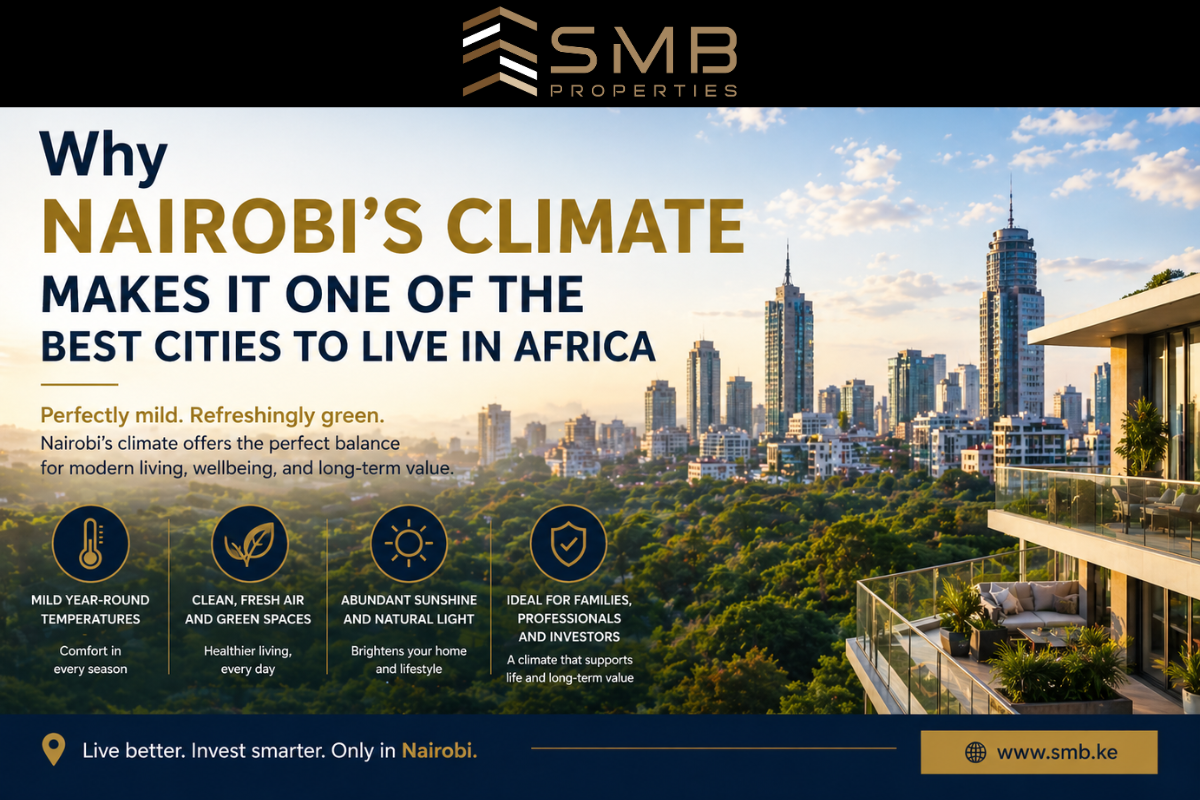 Nairobi beautiful climate and skyline featuring luxury real estate like Le Mirage