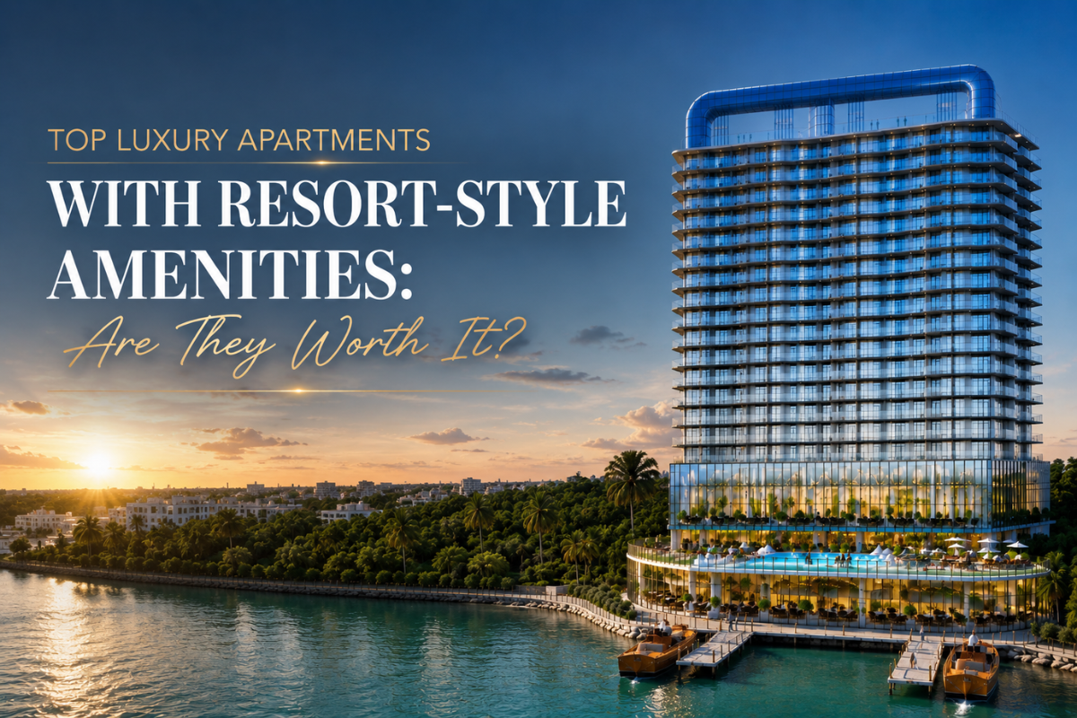 Grand Riviera luxury apartment building highlighting modern architecture and resort-style amenities